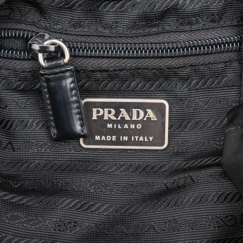 Prada Black Tessuto Nylon Triangle Backpack