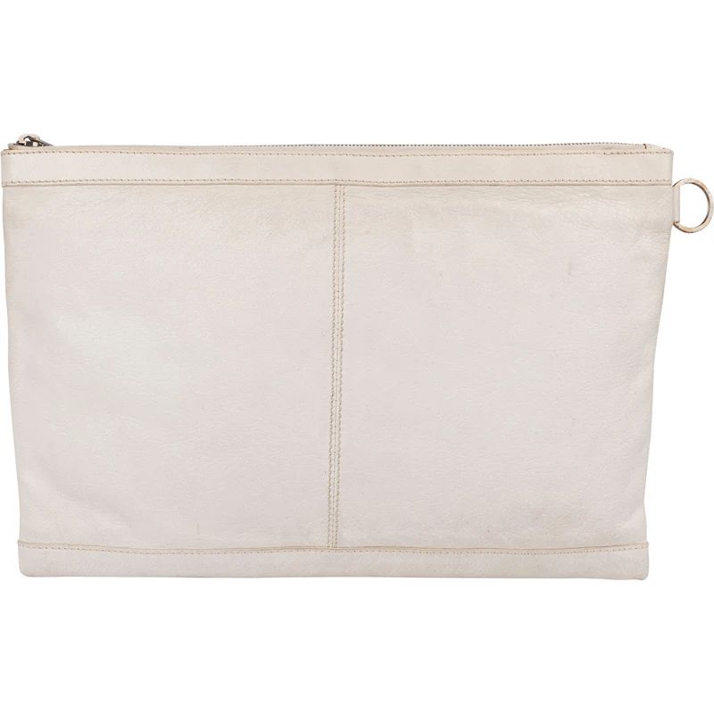 Balenciaga Classic White Leather Arena Clutch