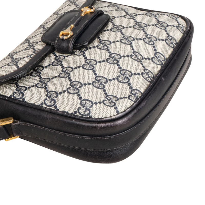 Gucci Monogram GG Supreme Horsebit Crossbody Bag