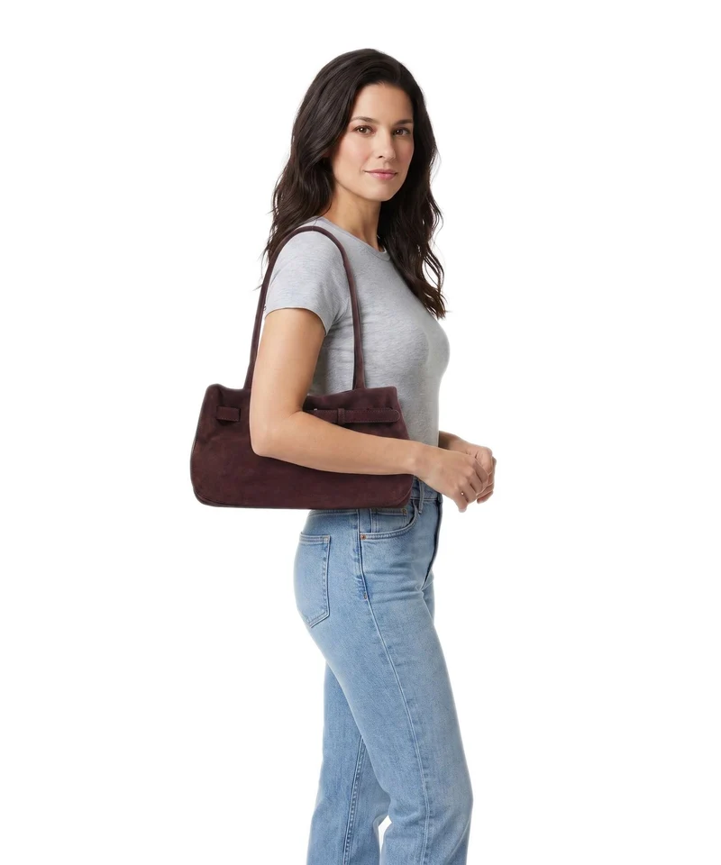 Abro Suede Jill Schultertasche burgundy