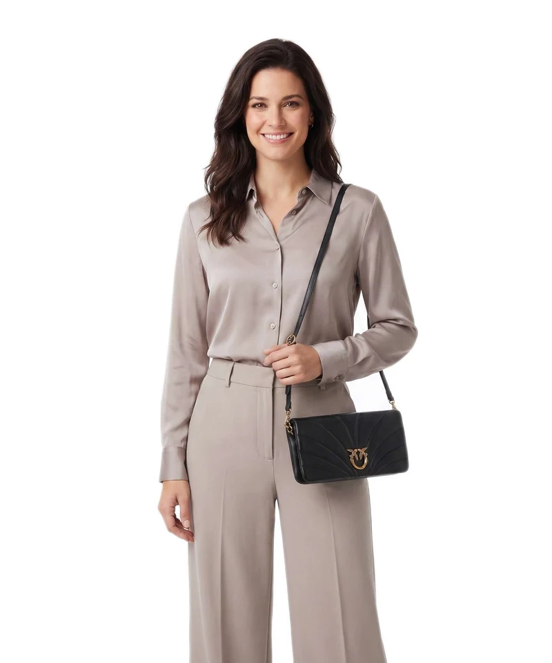 Pinko Click Horizontal Classic Umhängetasche nero/antique gold