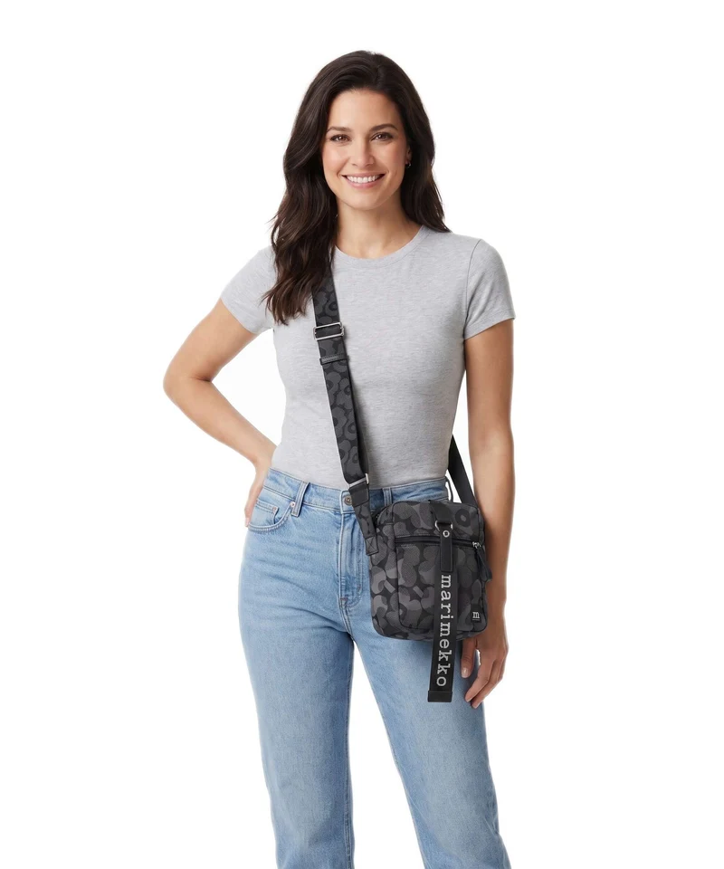 Marimekko Wear All Day Unikko Umhängetasche grey/dark grey