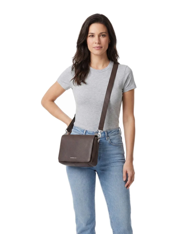 Mandarina Duck Mellow Leather Umhängetasche espresso