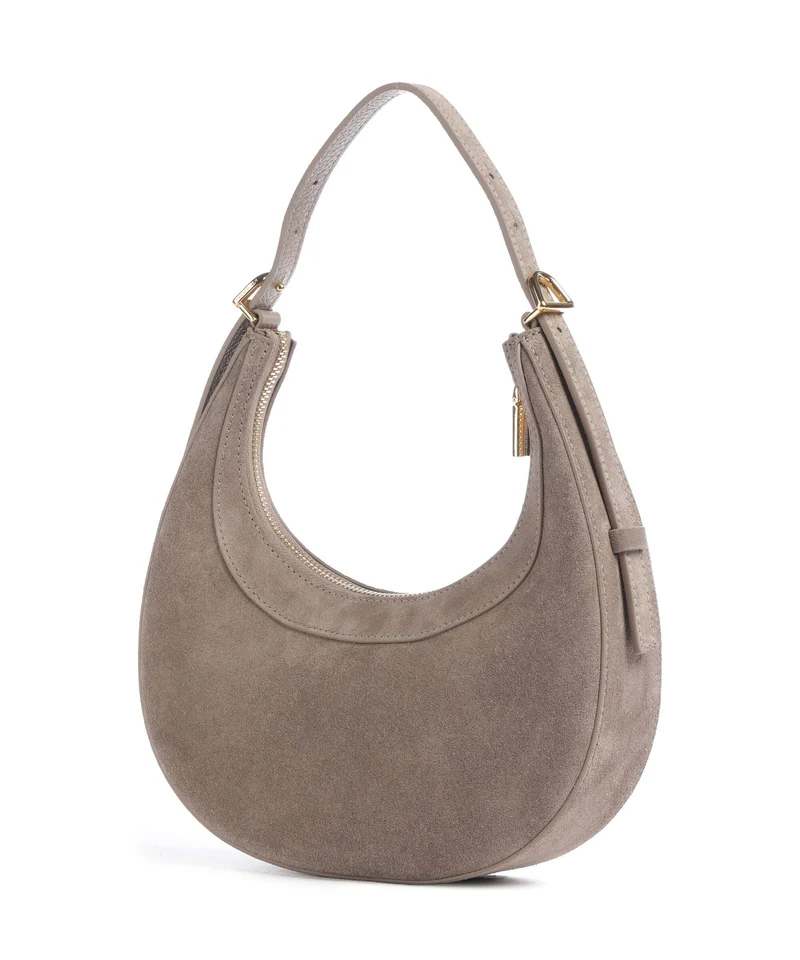 Coccinelle Whisper Suede Schultertasche warm taupe