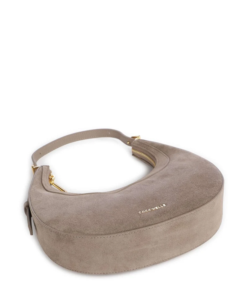 Coccinelle Whisper Suede Schultertasche warm taupe