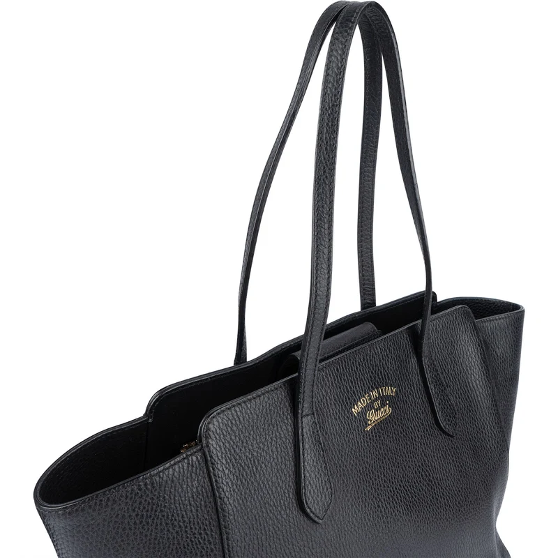 Gucci Grained Leather Swing Tote Shoulder Bag