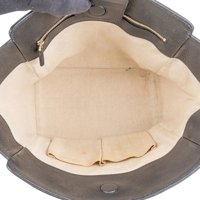 Gucci Grained Leather Swing Tote Shoulder Bag
