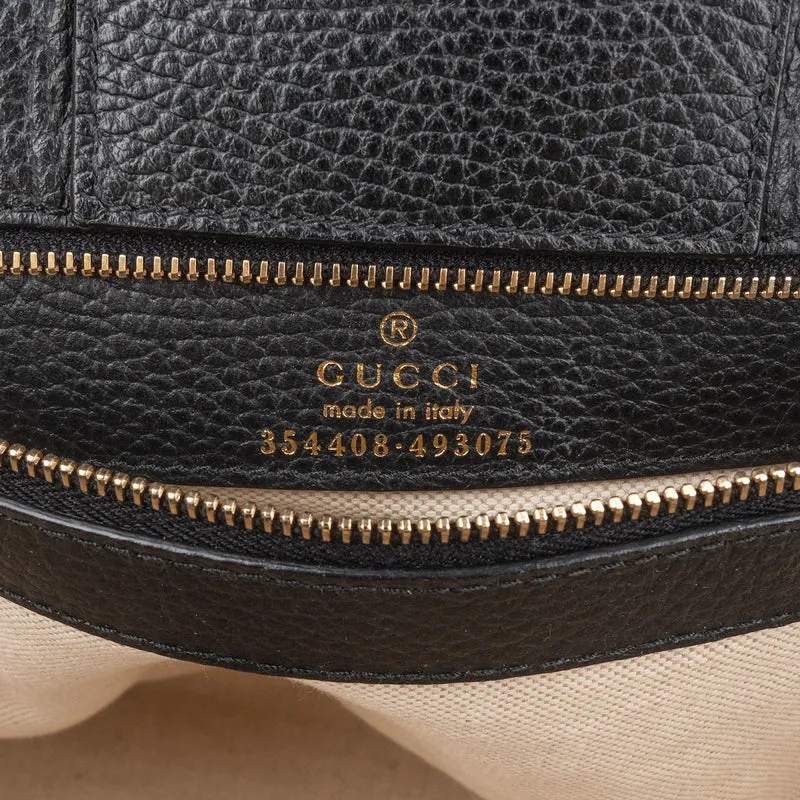 Gucci Grained Leather Swing Tote Shoulder Bag
