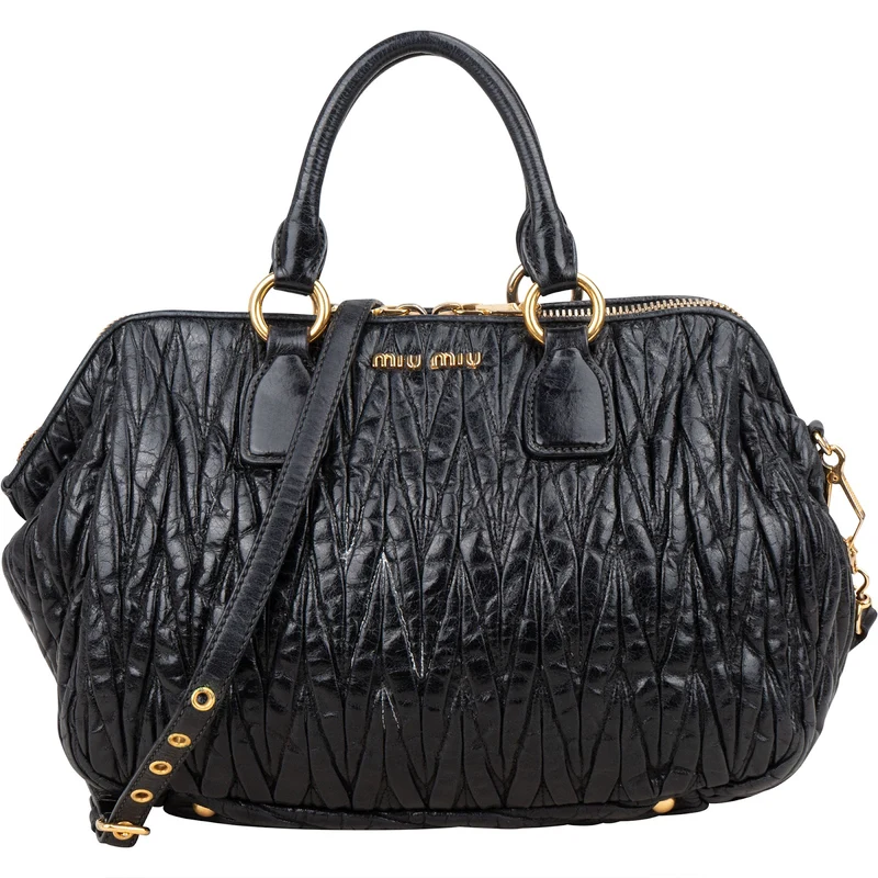 Miu Miu Matelassé Nappa Leather Bauletto Handbag