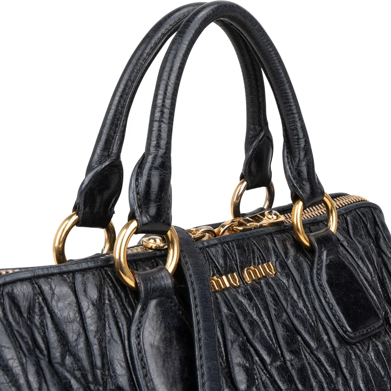 Miu Miu Matelassé Nappa Leather Bauletto Handbag
