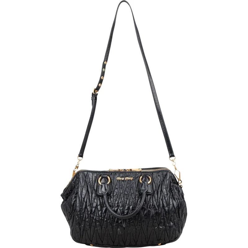 Miu Miu Matelassé Nappa Leather Bauletto Handbag