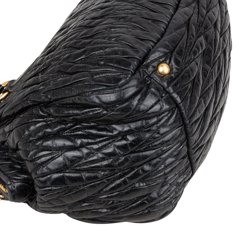 Miu Miu Matelassé Nappa Leather Bauletto Handbag