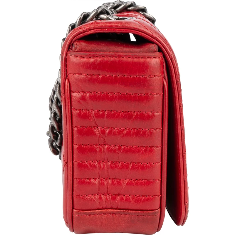 Chanel Quilted Calfskin Leather Boy Single Flap Crossbody Bag