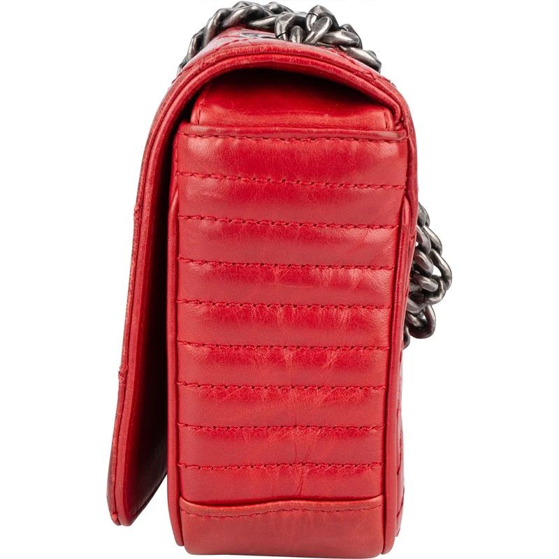 Chanel Quilted Calfskin Leather Boy Single Flap Crossbody Bag