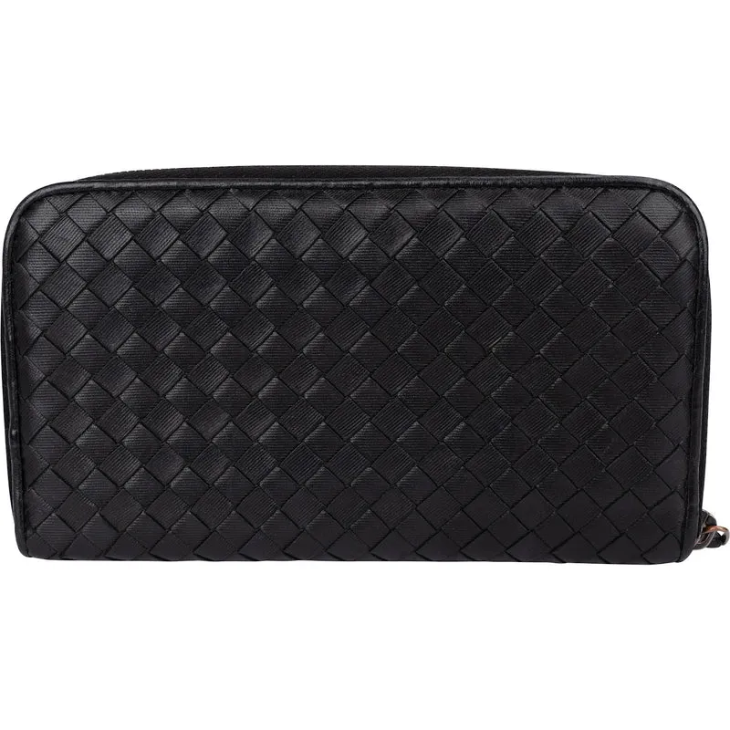 Bottega Veneta Intrecciato Leather Zip Around Wallet