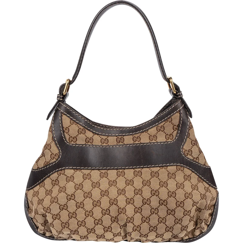 Gucci Monogram GG Large Buckle Hobo Shoulder Bag