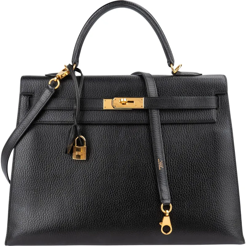Hermès Ardennes Leather Kelly 35 Sellier Handbag GHW