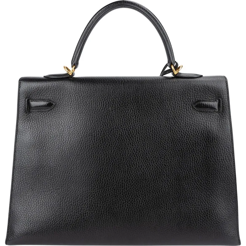 Hermès Ardennes Leather Kelly 35 Sellier Handbag GHW
