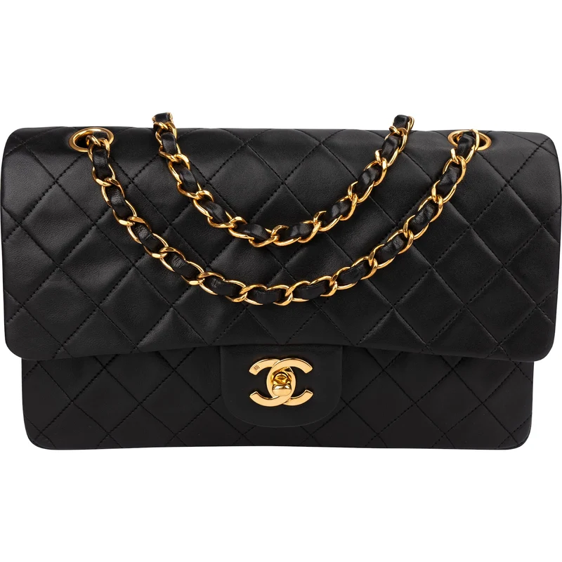 Chanel Quilted Lambskin Medium 24K Gold Double Flap Shoulder Bag