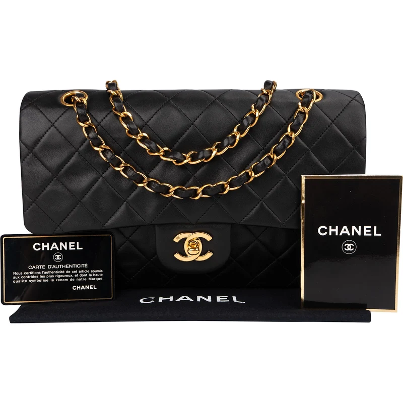 Chanel Quilted Lambskin Medium 24K Gold Double Flap Shoulder Bag