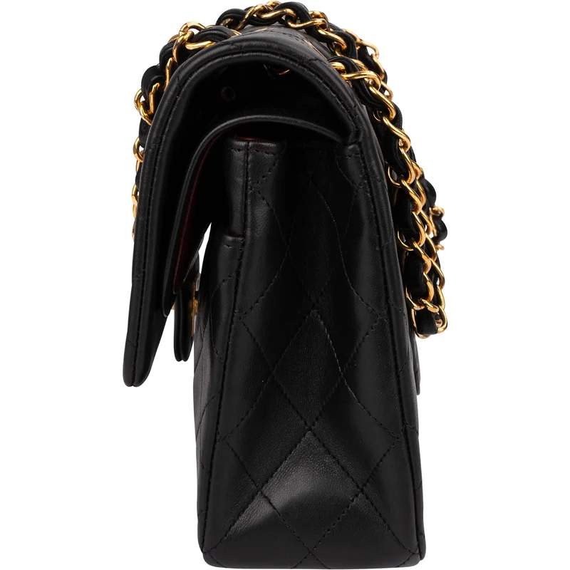 Chanel Quilted Lambskin Medium 24K Gold Double Flap Shoulder Bag