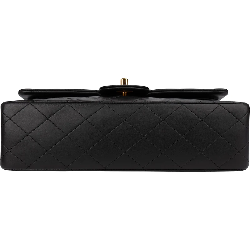 Chanel Quilted Lambskin Medium 24K Gold Double Flap Shoulder Bag