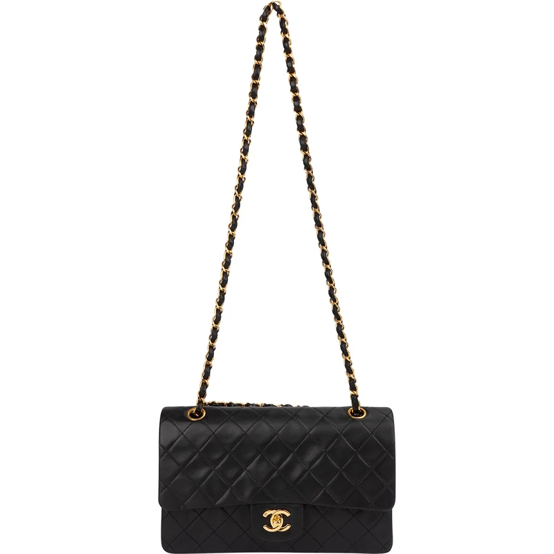 Chanel Quilted Lambskin Medium 24K Gold Double Flap Shoulder Bag