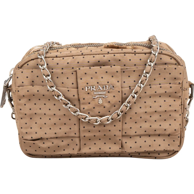 Prada Tessuto Pois Fiocco Faille Dots Small Camera Crossbody Bag