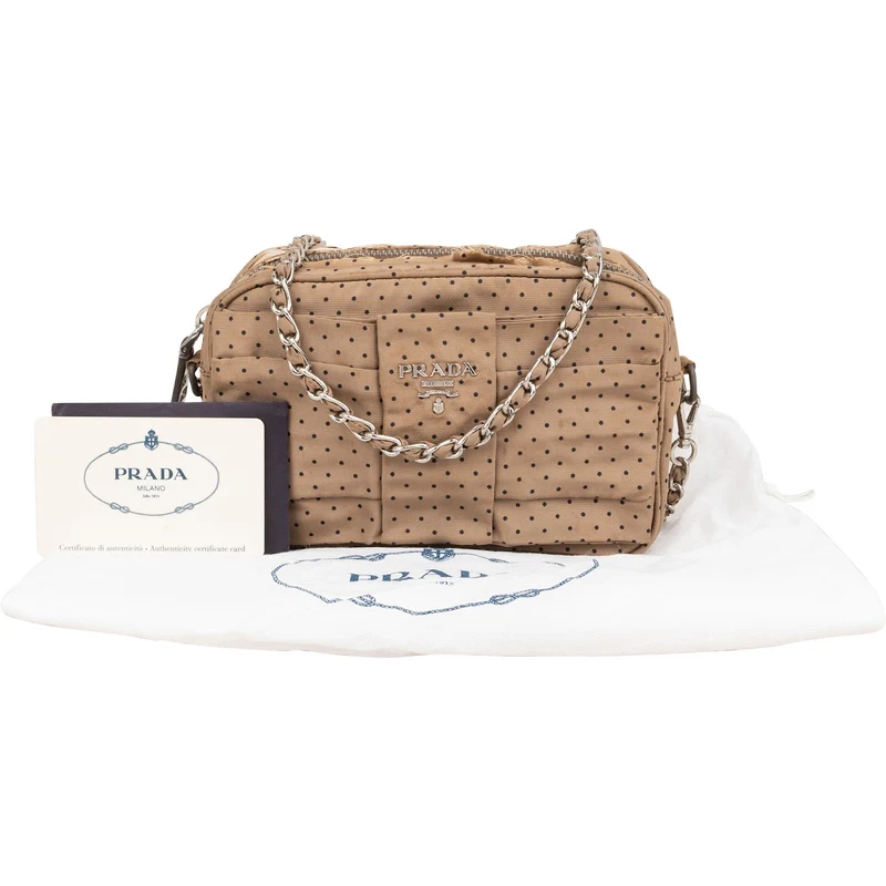 Prada Tessuto Pois Fiocco Faille Dots Small Camera Crossbody Bag