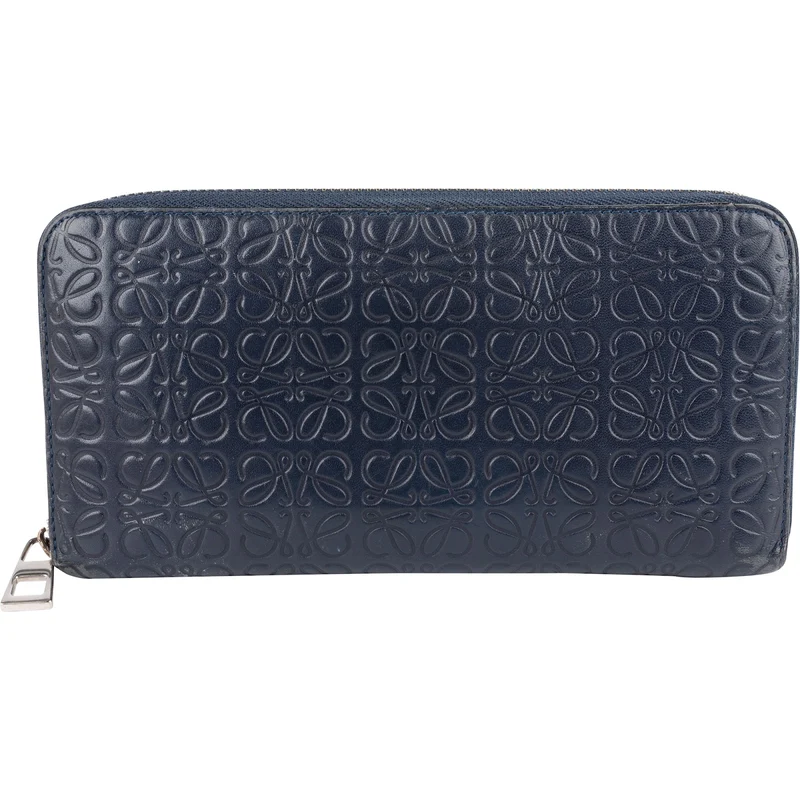 Loewe Leather Monogram Anagram Zip Around Wallet