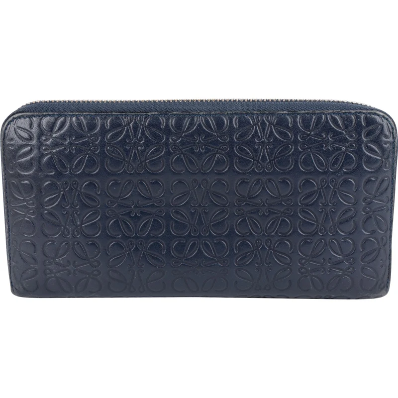 Loewe Leather Monogram Anagram Zip Around Wallet