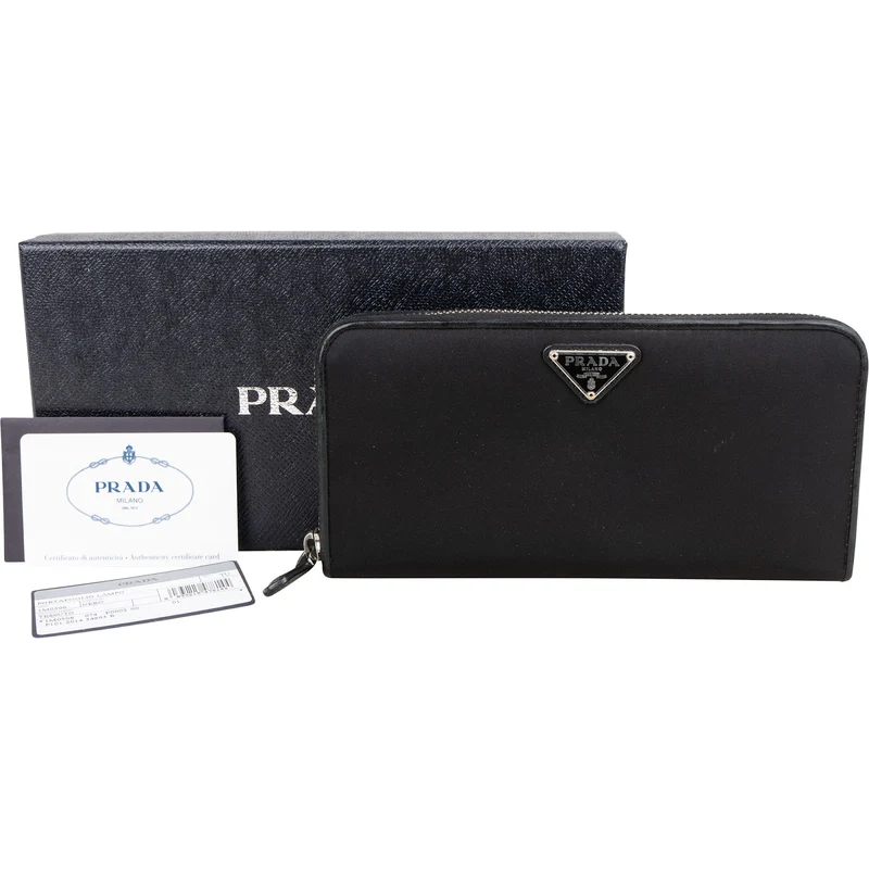 Prada Nylon Triangle Zip Wallet