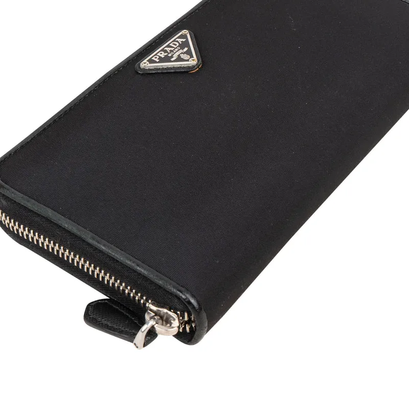 Prada Nylon Triangle Zip Wallet