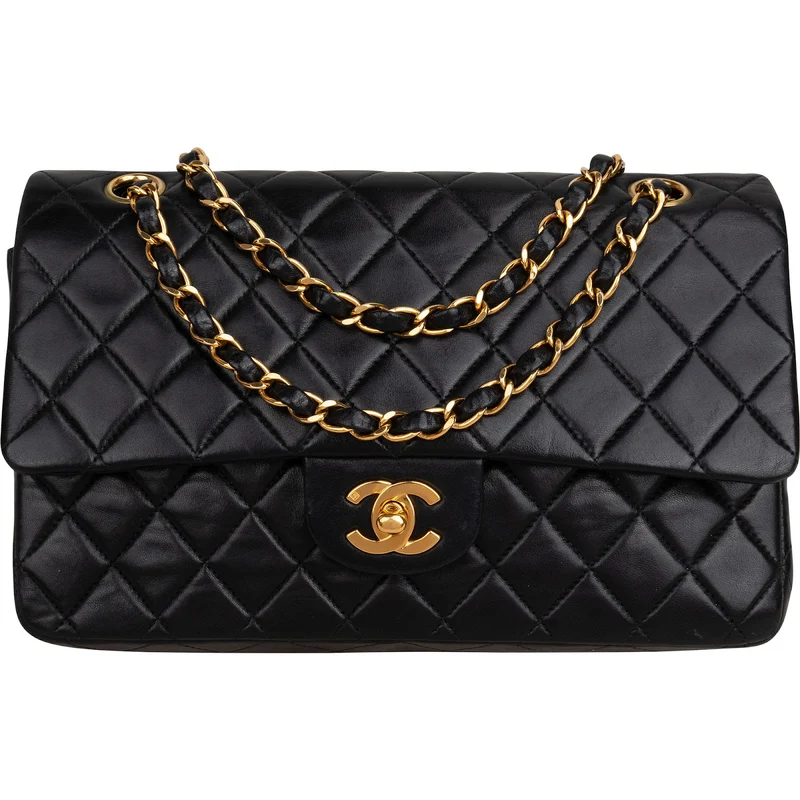 Chanel Quilted Lambskin 24K Gold Medium Double Flap Shoulder Bag