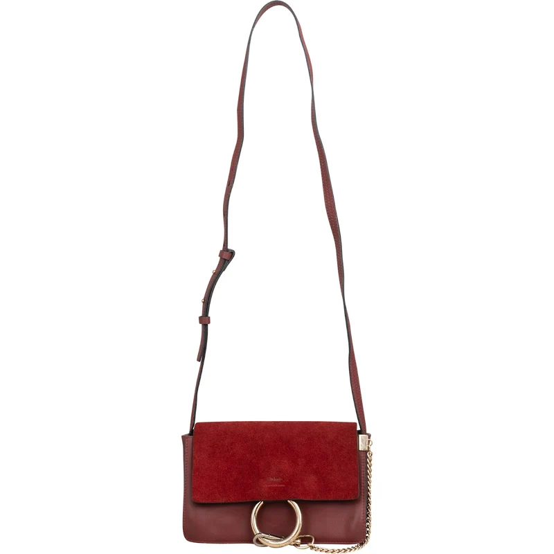 Chloé Suede Calfskin Faye Small Shoulder Crossbody Bag