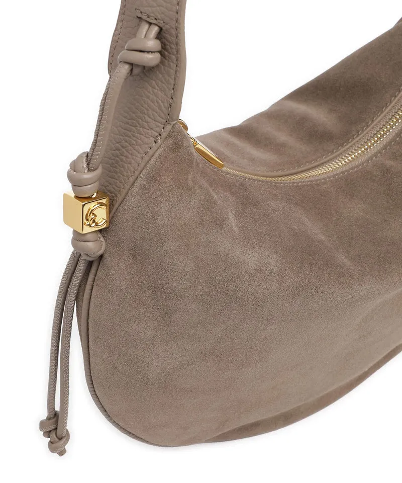 Coccinelle Thess Suede Beuteltasche warm taupe