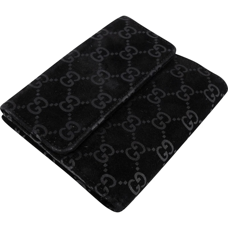Gucci Suede GG Monogram Bifold Wallet