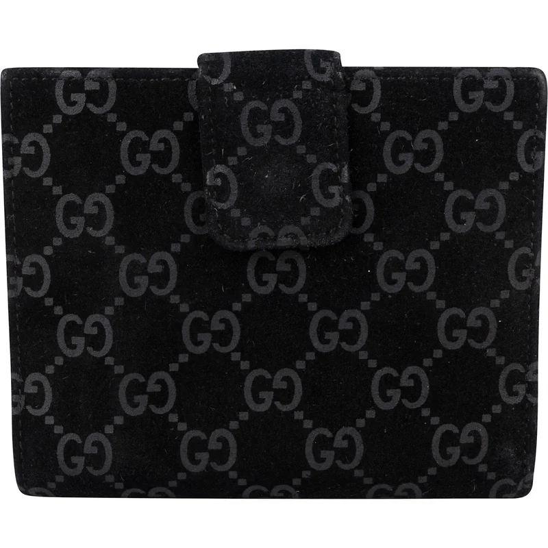 Gucci Suede GG Monogram Bifold Wallet