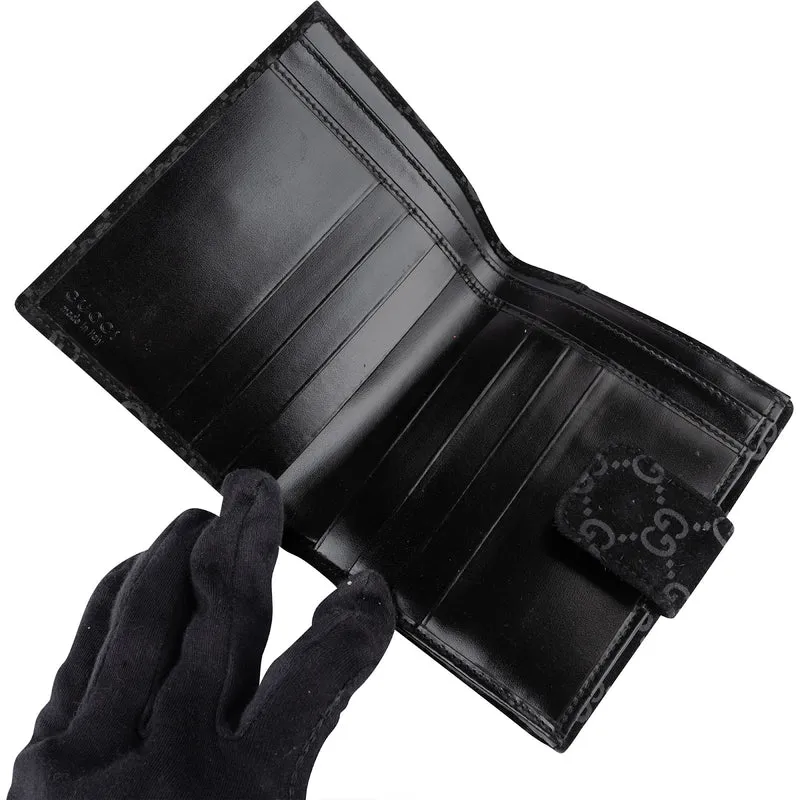 Gucci Suede GG Monogram Bifold Wallet