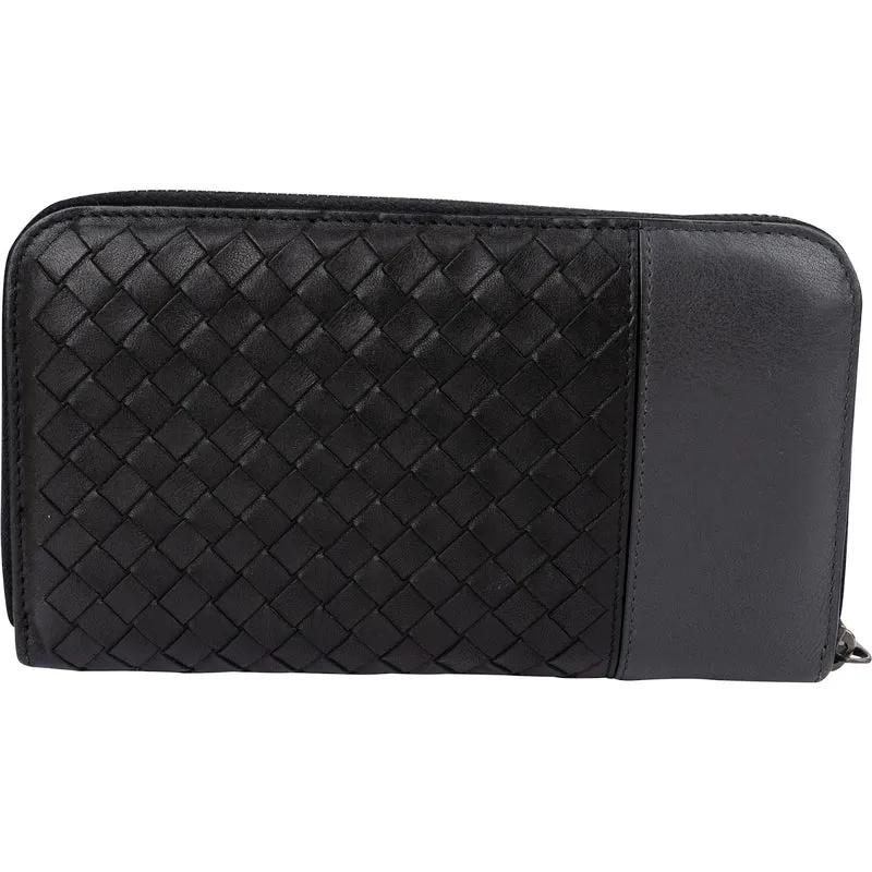 Bottega Veneta Intrecciato Leather Zip Around Wallet