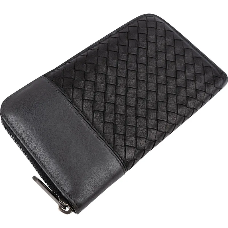 Bottega Veneta Intrecciato Leather Zip Around Wallet