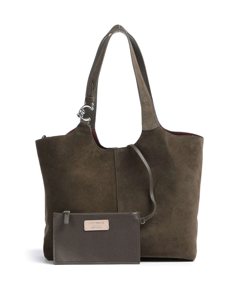 Coccinelle C-Easy Suede Beuteltasche fango