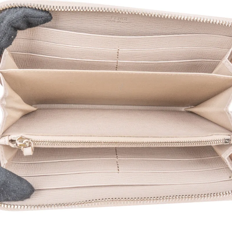 Fendi Leather Flowerland Zip Around Wallet