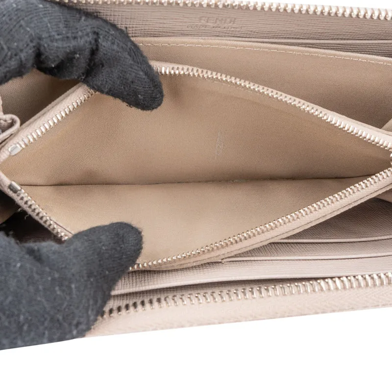 Fendi Leather Flowerland Zip Around Wallet