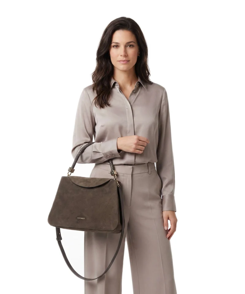 Coccinelle Tiggy Suede Handtasche fango