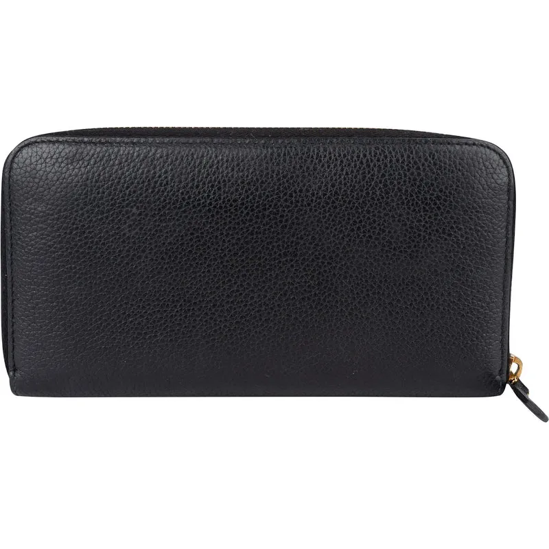 Prada Vitello Grained Leather Large Zip Around Wallet 1ML506