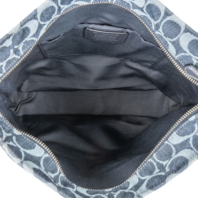 Coach Monogram Signature Denim Tote Rainbow Handle Shoulder Bag