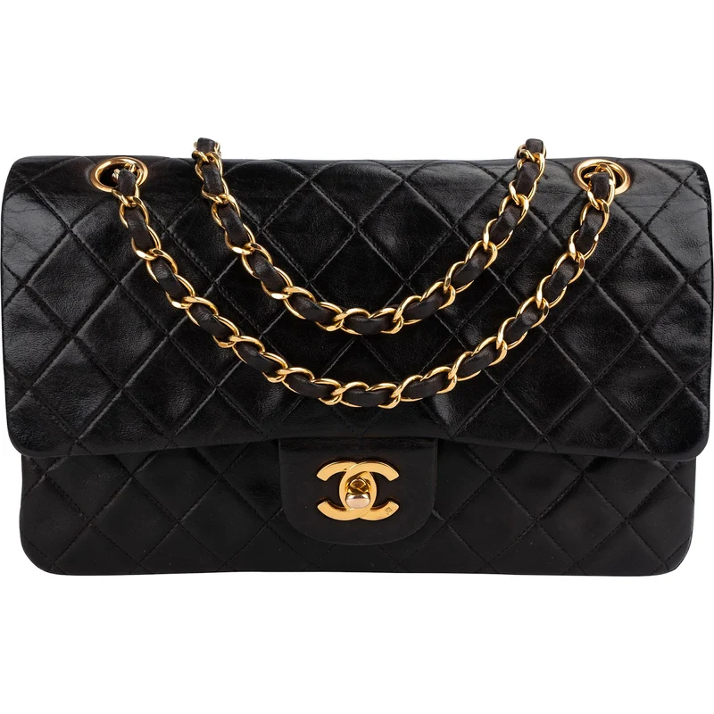 Chanel Quilted Lambskin 24K Gold Medium Double Flap Shoulder Bag