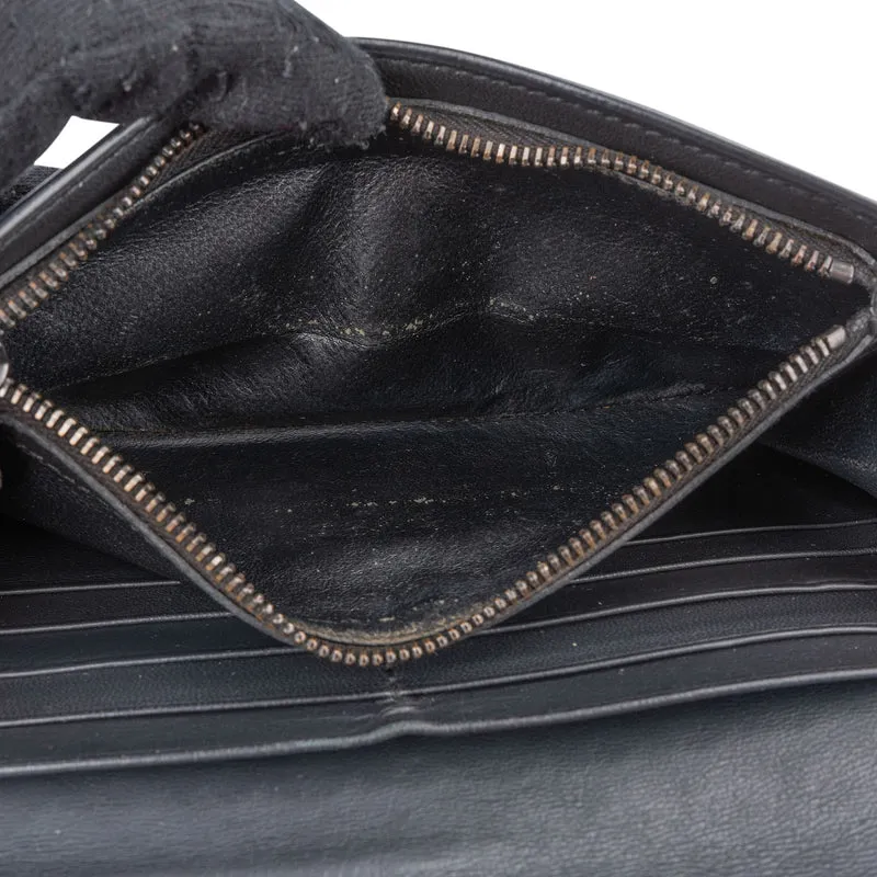 Bottega Veneta Black Intrecciato Leather Continental Wallet