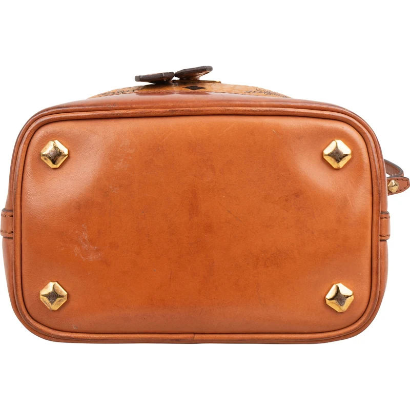 MCM Monogram Visetos Heritage Drawstring Bucket Crossbody Bag